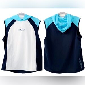Nike Air Max Sleeveless Hoodie Men’s XL Blue Black Athletic